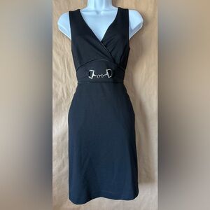 White House Black Market little black dress sleeveless metal detail